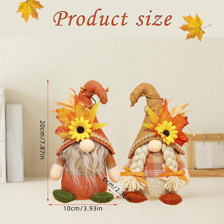 Herbstdeko Wichtel,2 Stück Herbst Dekoration Wichtel,Herbst Zwerg Plüsch das Erntedankfest,Herbstdek
