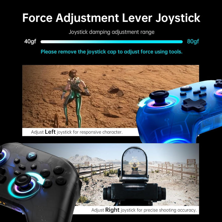 Machenike G3V2 Controller PC, Gamepad PC Wireless, 2 Einstellbare Hall Effekt Joystick, 2 Programmie