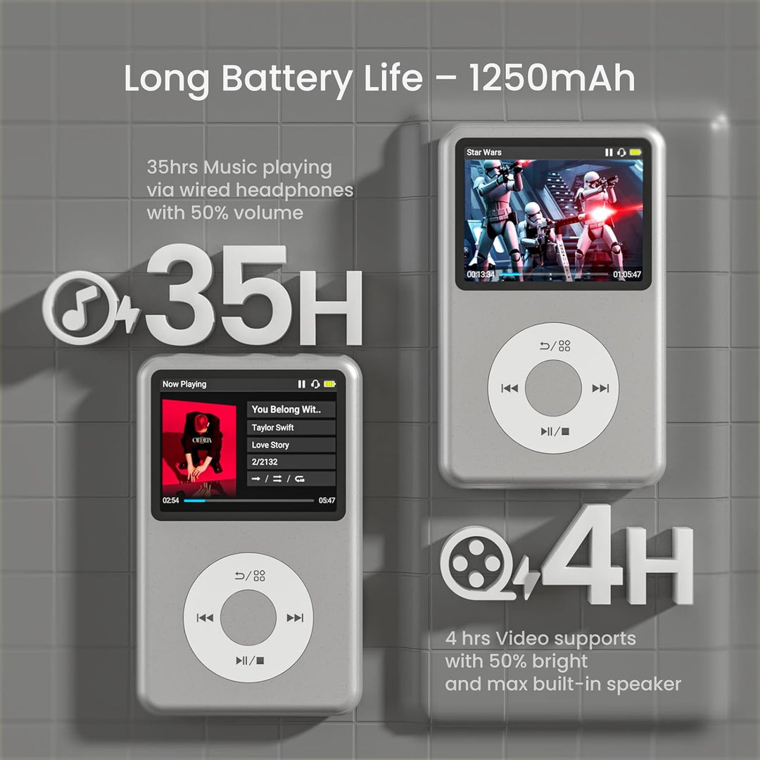 Innioasis Y1 MP3 Player - Zeitlose Klasse: 128 GB, Bluetooth, Video-Player, Hörbücher, FM-Radio und