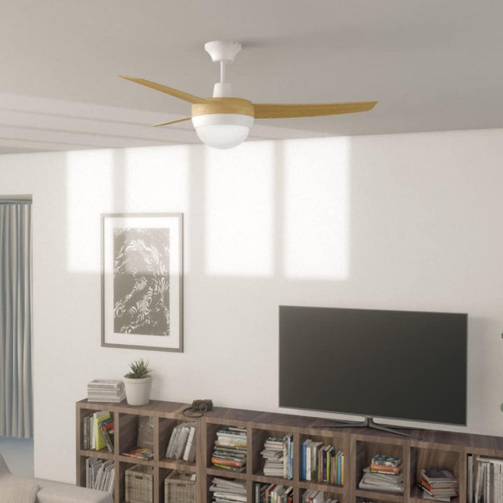 Newlux – Deckenventilator mit Licht und ferngesteuertem Dach W420 mit 3 Flügeln (Ø106 cm), Inverter-