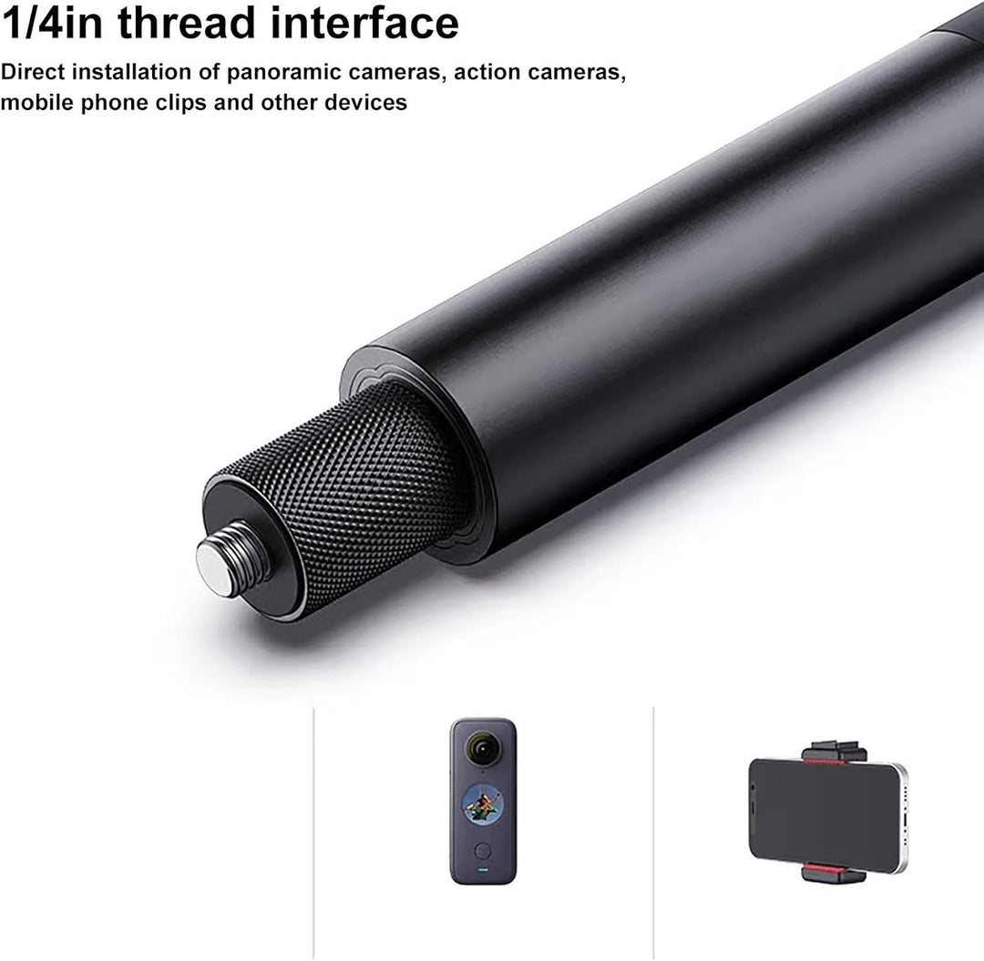 120cm Unsichtbarer Selfie Stick Action Cam, Aluminium Einstellbarer Verlängerung Selfiestick mit 1/4