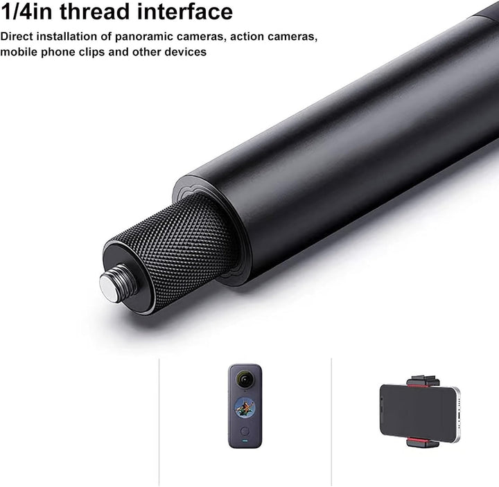 120cm Unsichtbarer Selfie Stick Action Cam, Aluminium Einstellbarer Verlängerung Selfiestick mit 1/4