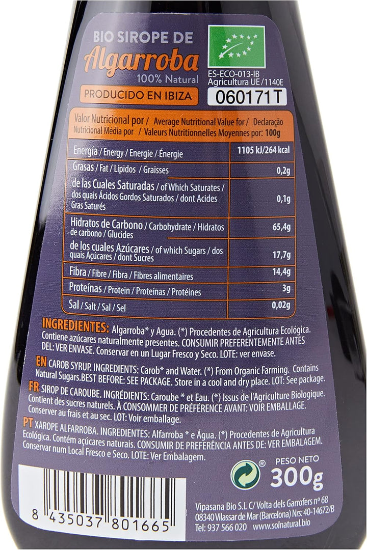 Sol Natural ALGARROBA SIROPE Bio 300g Standard, einzigartig