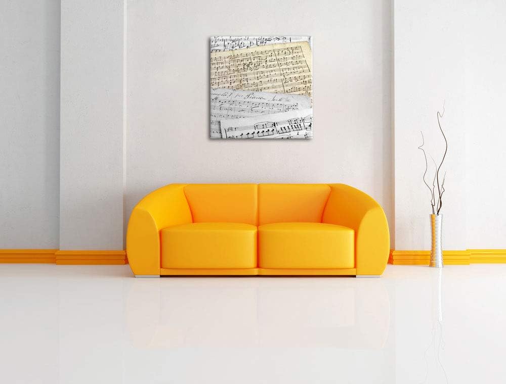 Pixxprint schöne alte Notenblätter als Leinwandbild/Grösse: 70x70 cm/Wandbild/Kunstdruck/fertig besp