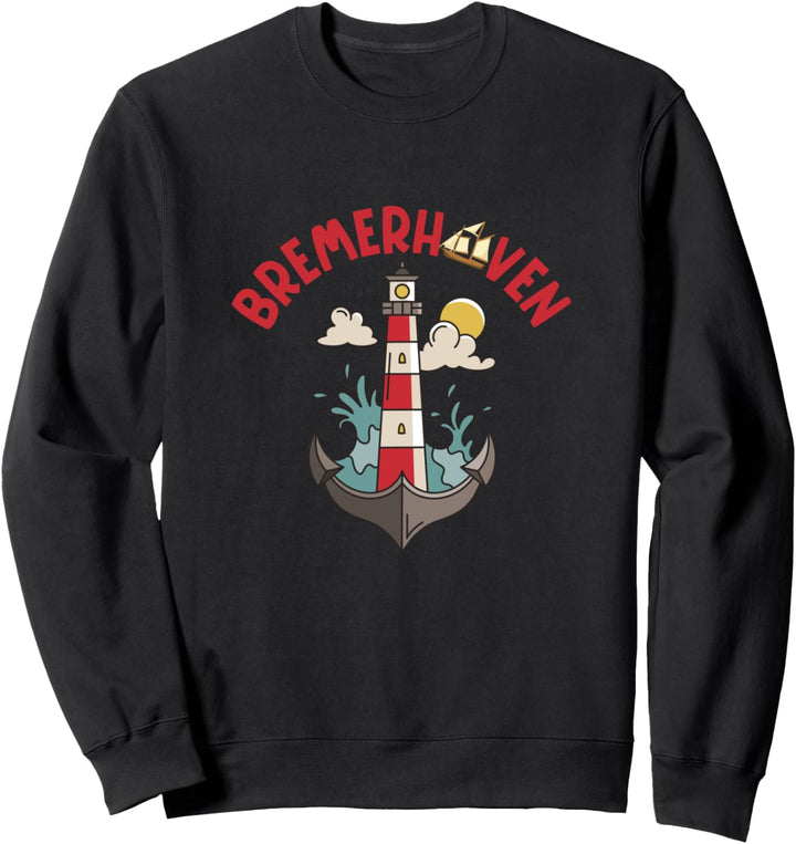 Moin Bremerhaven Souvenir Anker und Leuchtturm Nordsee Deko Sweatshirt