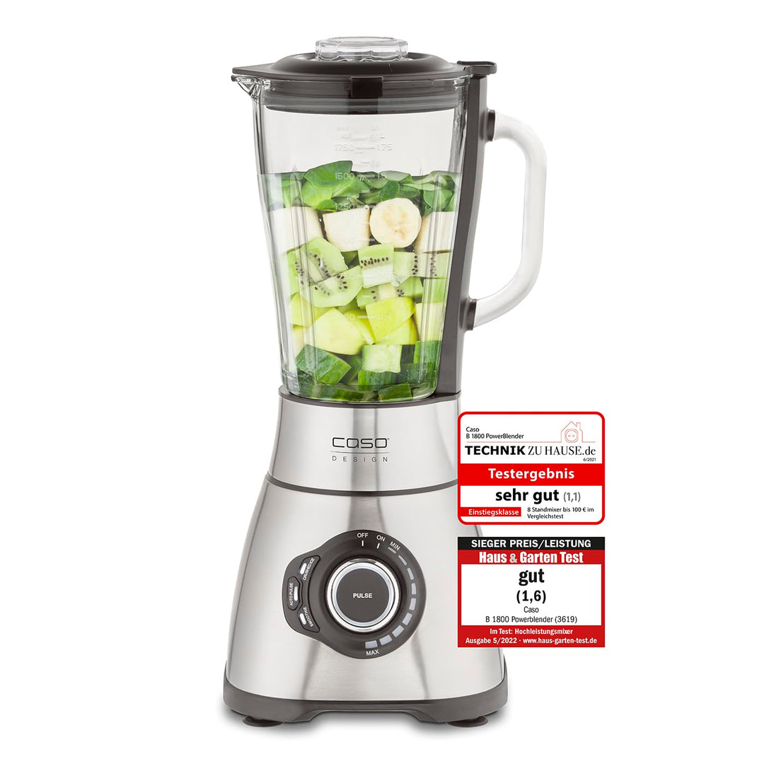 CASO B 1800 PowerBlender, Standmixer, Ideal für Milchshakes, Babybrei etc., 1800 Watt Motor, grosser