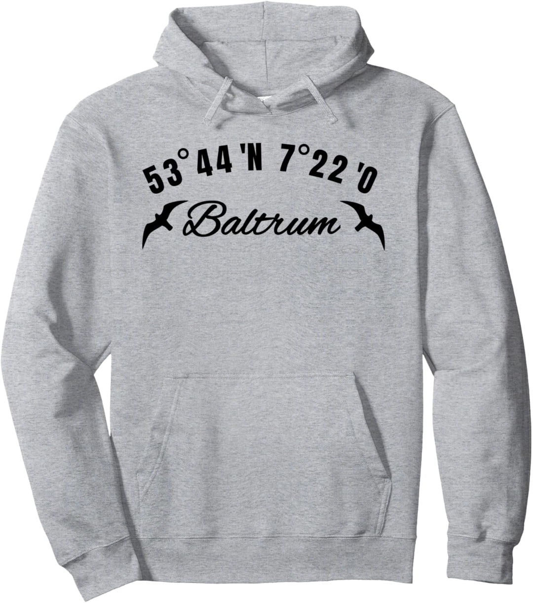 Baltrum Koordinaten Möwe Insel Urlaub Geschenk Idee Pullover Hoodie