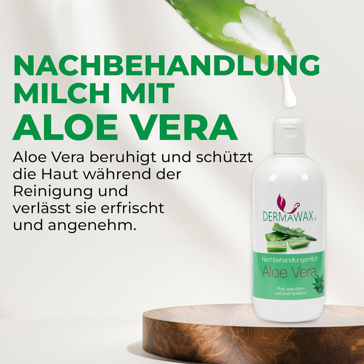 Dermawax Vor- & Nachbehandlung Set- Aloe Vera Haut Cleanser und Nachbehandlung Entfernt Wachsreste m
