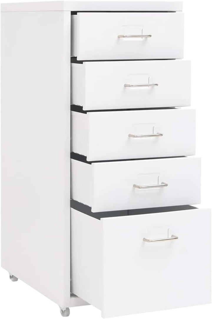 Tidyard Aktenschrank mit Rollen Rollcontainer Bürocontainer Schubladenschrank Büroschrank Metallschr