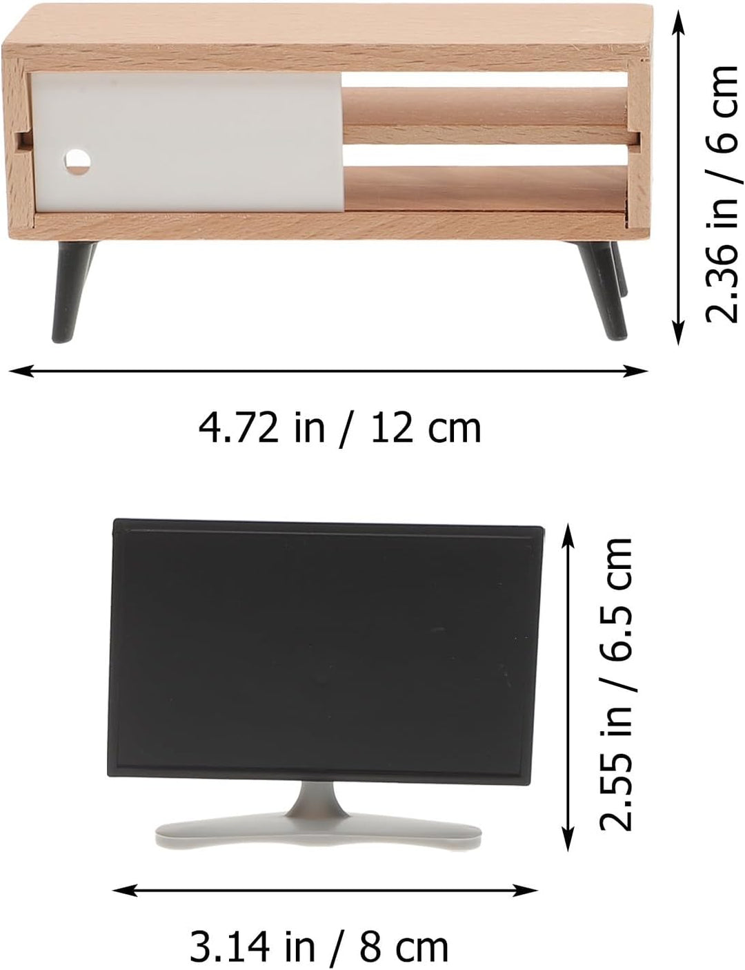 TOYANDONA 1:12 Puppenhaus-Fernseher – Puppenhaus-miniaturmöbel mit Fernsehschrank, Miniaturmöbel-zub