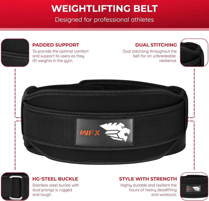 WFX Gewichthebergürtel für Fitnessstudio und Fitness oppelte Stärke, 5,5 Zoll, gepolsterter Training