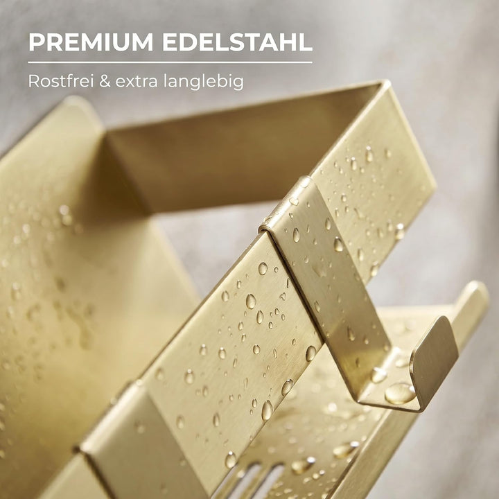 DEKAZIA® Duschablage Gold Wandregal Gold Duschregal ohne Bohren Gold Badezimmer Ablage Gold Dusche B