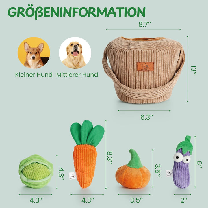 Nocciola 15-er Set Verstecken und Suchen Quietschspielzeug für Hunde, Interaktives Hundespielzeug fü