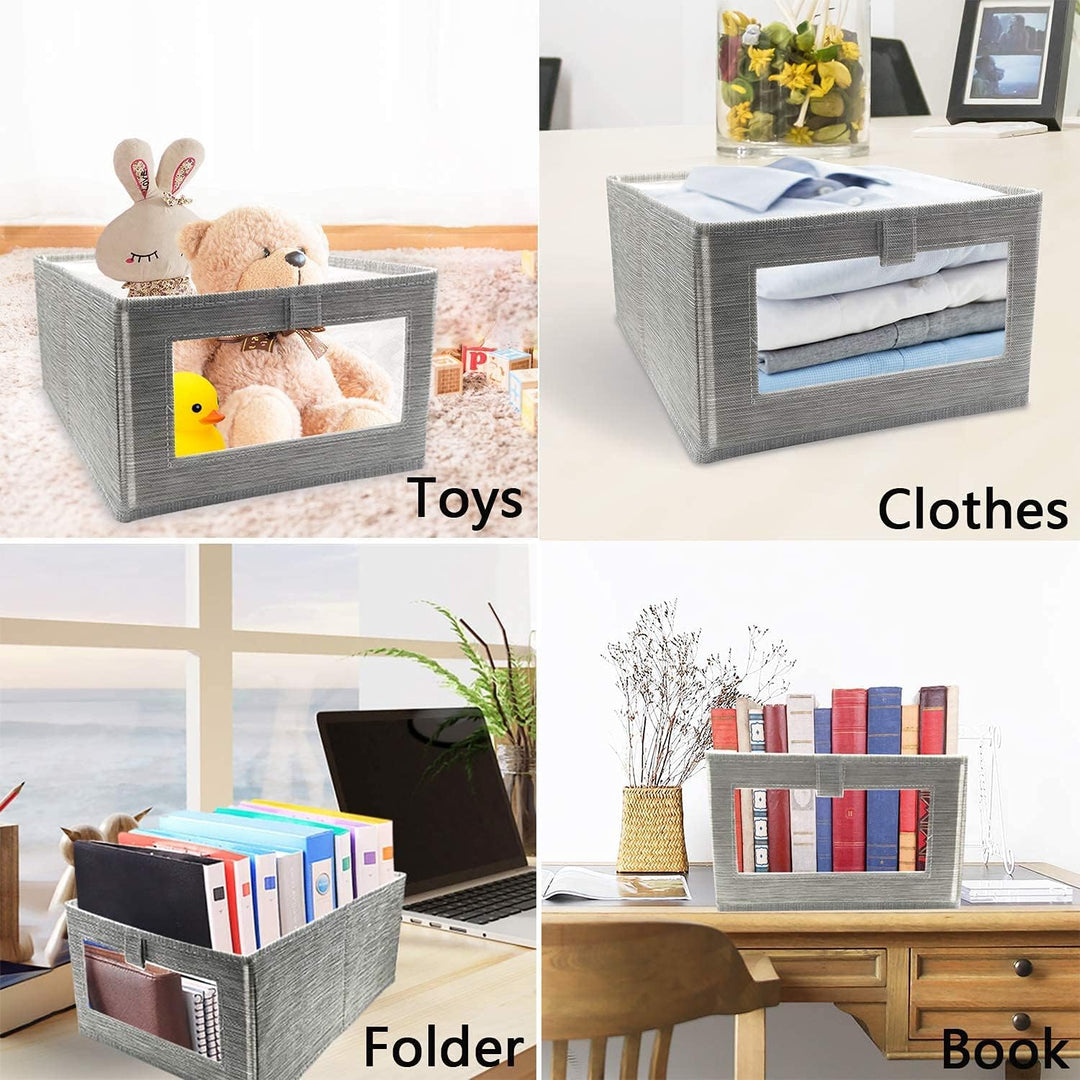 SUPRBIRD Aufbewahrungsbox, 3er Set Wardrobe Organizer, Faltbox Aufbewahrungskiste Ordnungsbox mit Tr