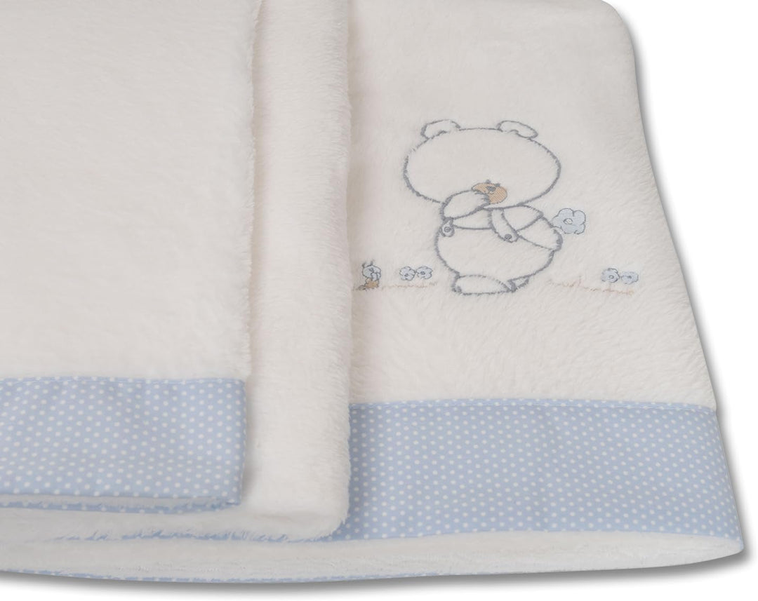 Babyline Bettwäsche-Set aus 100% Coralina-Stoff für Kinderbett/Bett, 70 x 140 cm, warm, superweich,