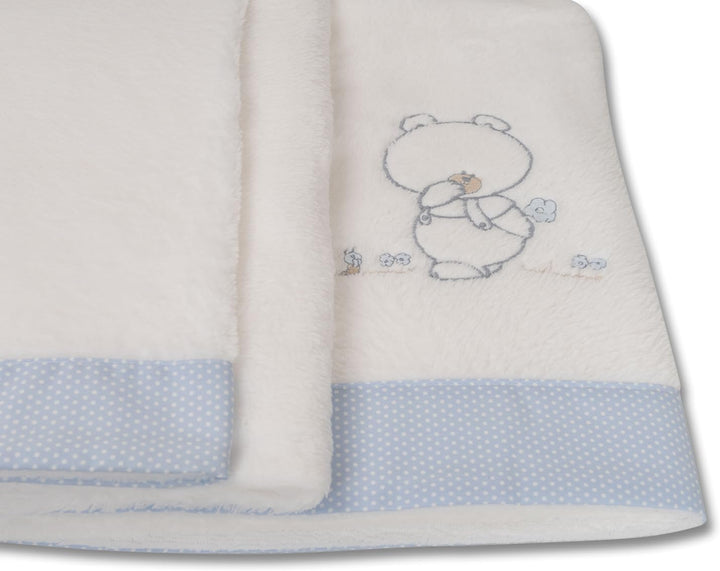 Babyline Bettwäsche-Set aus 100% Coralina-Stoff für Kinderbett/Bett, 70 x 140 cm, warm, superweich,