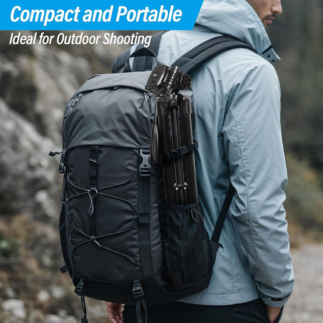 SIRUI Kamera Stativ 180cm, Aluminium Camera Tripod mit Telefonklemme Dreibein-Stative Fotostativ für