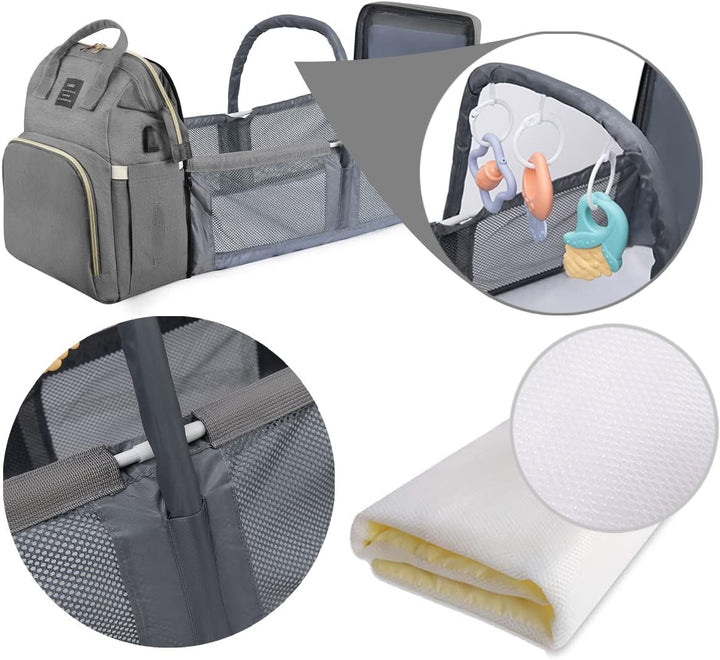 LEcylankEr Wickelrucksack mit Babybett - Grosse Wickeltasche Rucksack mit Wickelauflage & Isoliertas