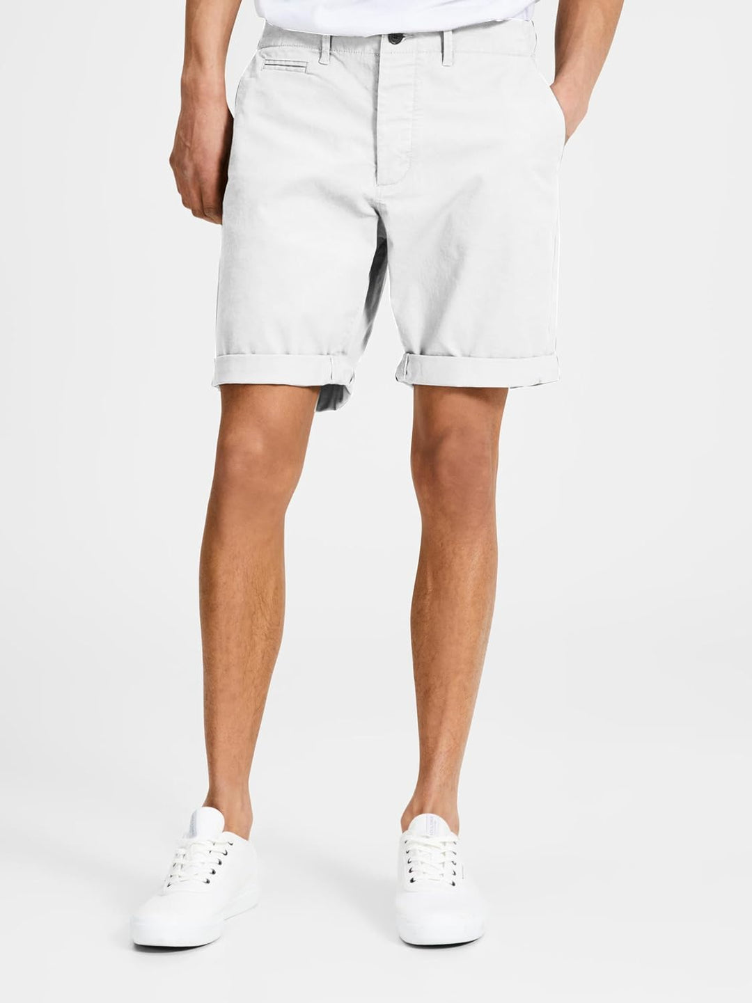 JACK & JONES Herren Shorts S C: White/Ultimate Grey, S C: White/Ultimate Grey