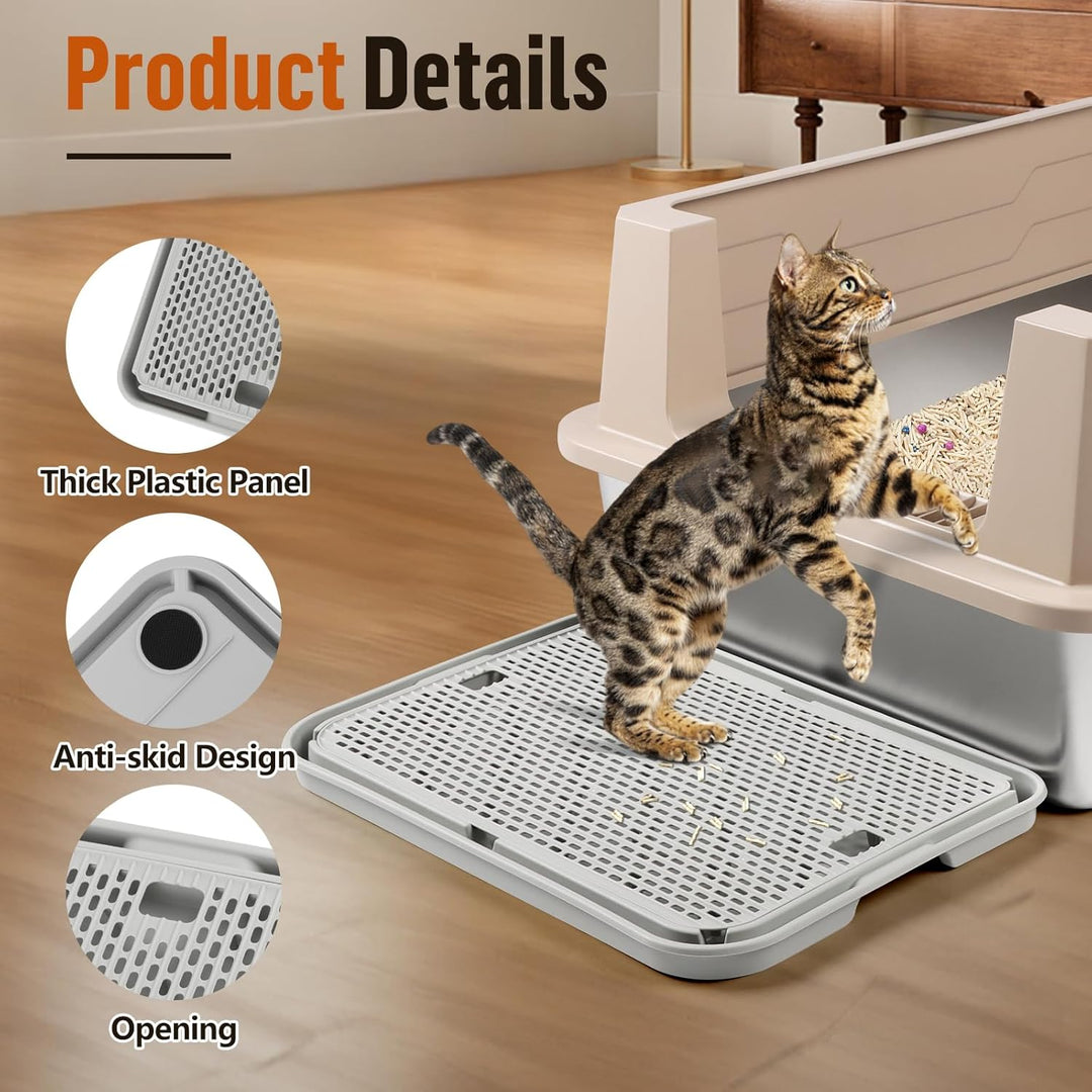 grosse Katzentoilette Rampe Matte, 42x30CM Katzentreppe, Katzenstreu Catcher für automatische selbst