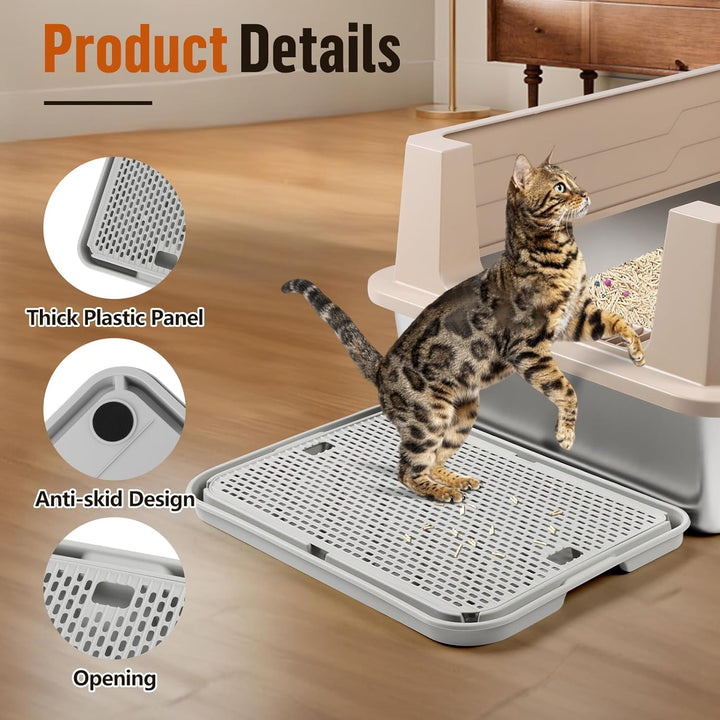 grosse Katzentoilette Rampe Matte, 42x30CM Katzentreppe, Katzenstreu Catcher für automatische selbst