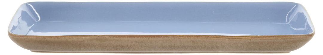BITZ Servierplatte, Rechteckige Platte aus Steinzeug, 38 x 14 x 3,5 cm, Wood/Ocean 14 x 38 cm Wood/O