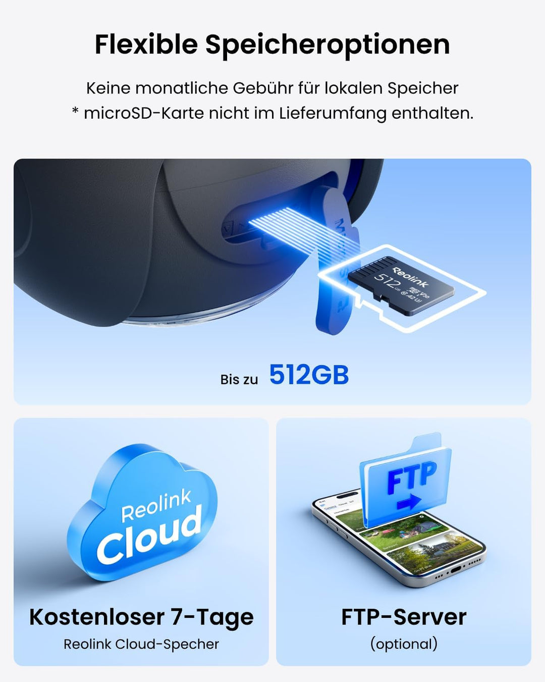 Reolink 4G LTE Kamera Solar Outdoor Akku, Automatische Verfolgung, 360° PT Überwachungskamera mit SI