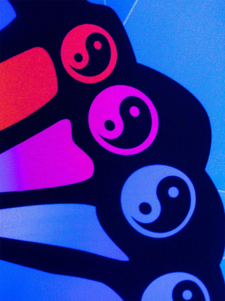 PSYWORK Schwarzlicht Stoffposter Neon | Peace Butterfly | 1,0 x 1,4m | UV-aktiv | fluoreszierend | W