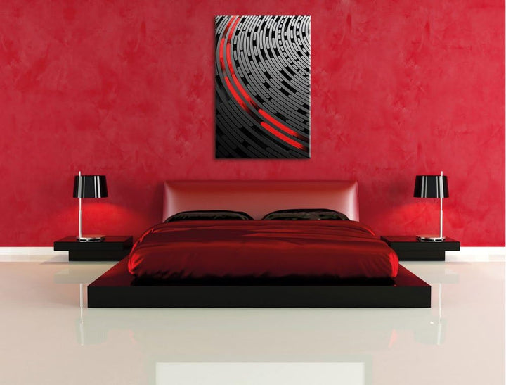 Pixxprint DJ Platte Abstrakte Kunst schwarz/weiss als Leinwandbild/Grösse: 120x80 cm/Wandbild/Kunstd