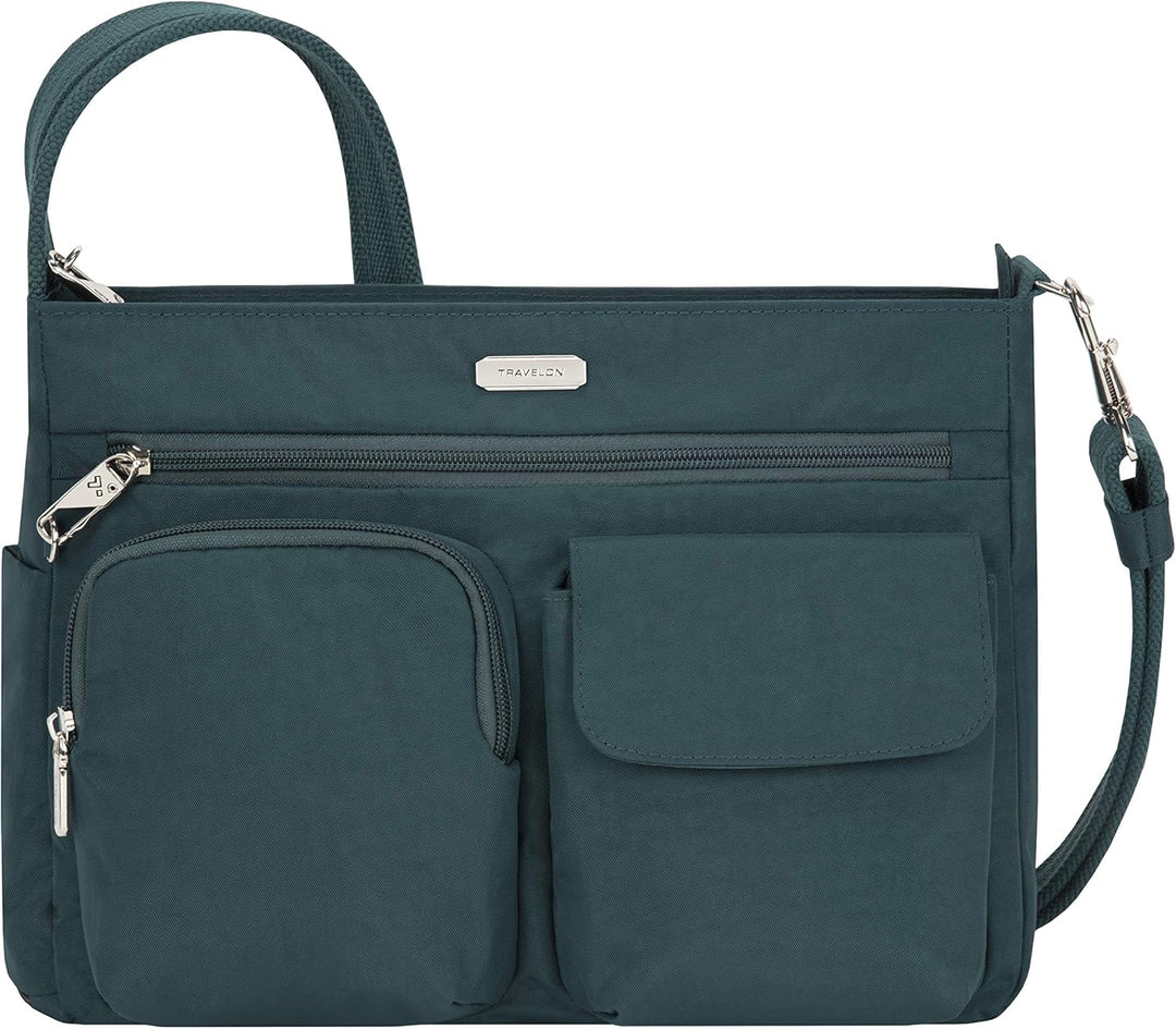 Travelon Unisex Essentials Anti-Diebstahl aufgesetzte Tasche Crossbody-Tasche Einheitsgrösse Pfau, E
