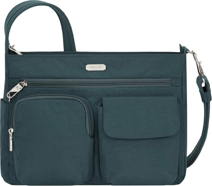 Travelon Unisex Essentials Anti-Diebstahl aufgesetzte Tasche Crossbody-Tasche Einheitsgrösse Pfau, E