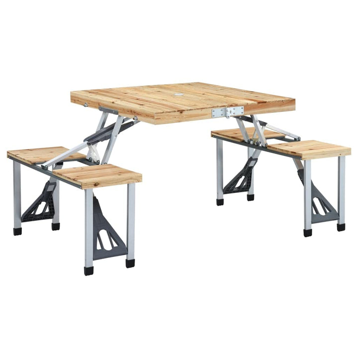vidaXL Campingtisch Klappbar mit 4 Sitzen Camping Set Koffertisch Picknick Campingmöbel Klapptisch S