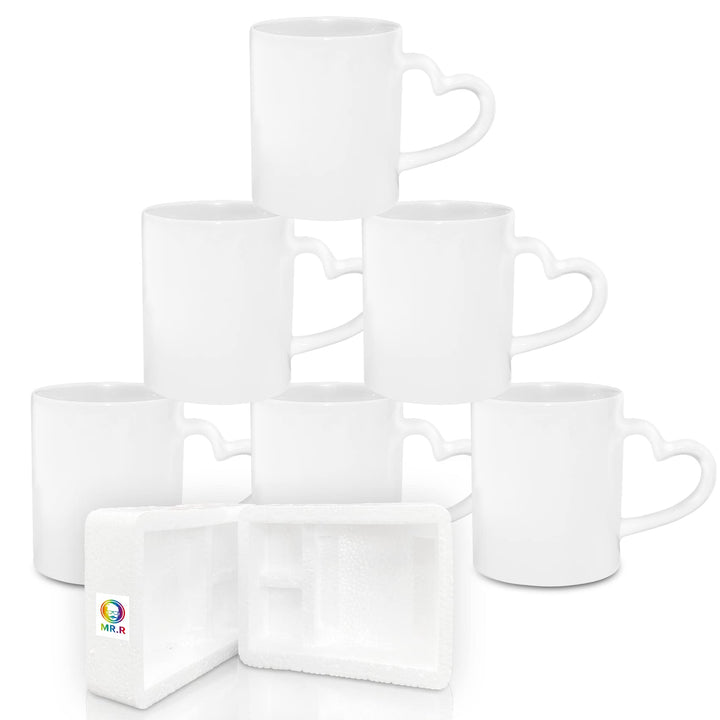 MR.R Sublimationsrohlinge, spülmaschinengeeignet, weisse Keramik-Kaffeetassen, 11 Unzen, leere Keram