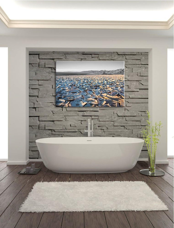 rissige Erde schwarz/weiss Format: 100x70 auf Leinwand, XXL riesige Bilder fertig gerahmt mit Keilra