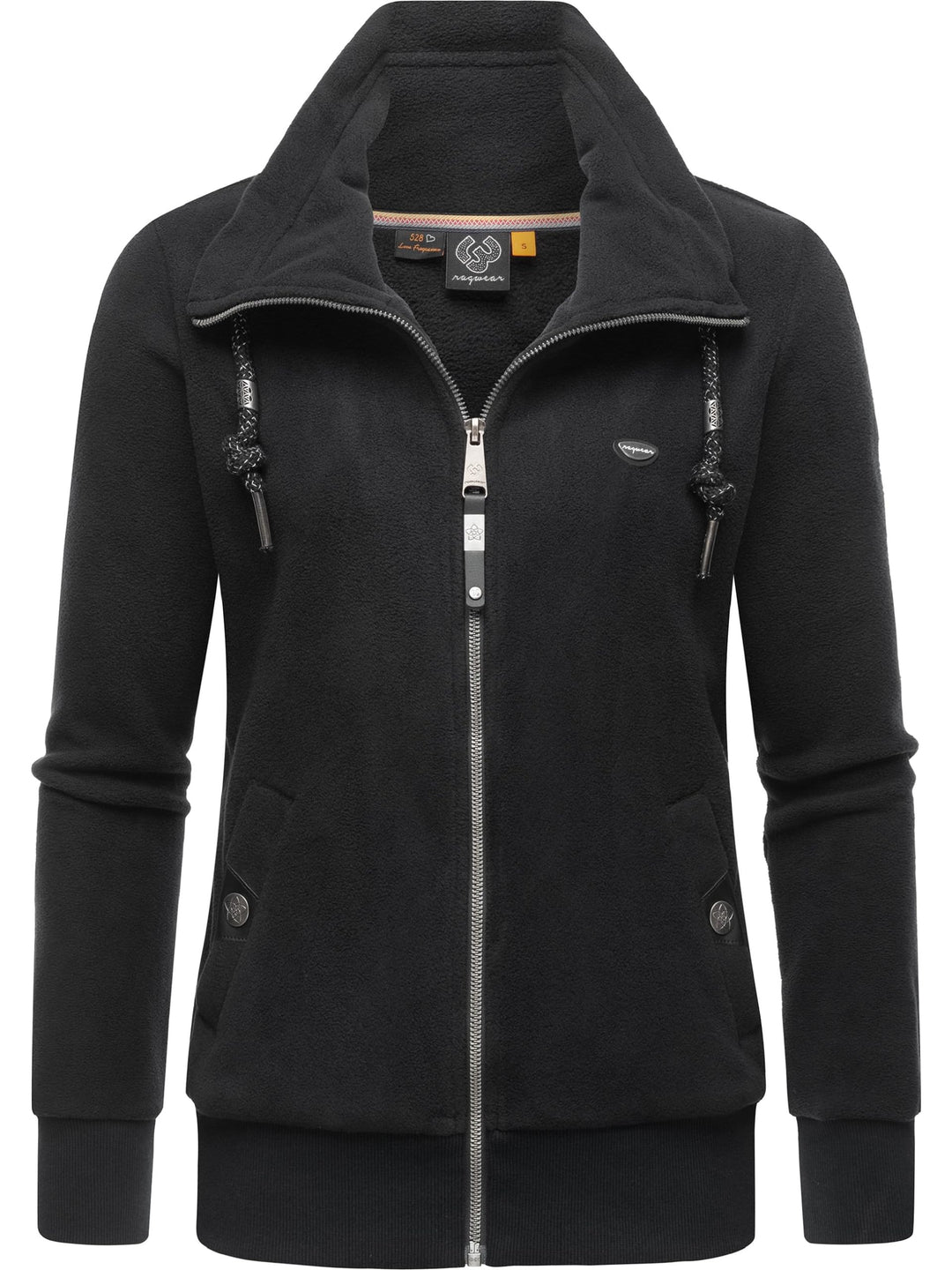 Ragwear Damen Zip-Hoodie Kapuzenjacke Sweatjacke Rylie Fleece Zip Solid XS-XXL M Schwarz, M Schwarz