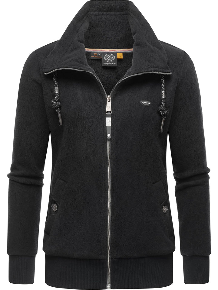Ragwear Damen Zip-Hoodie Kapuzenjacke Sweatjacke Rylie Fleece Zip Solid XS-XXL M Schwarz, M Schwarz