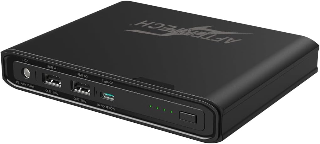 AFTERTECH Mini USV Powerbank Lithium Batterie 12V 6700mAh USBC Photovoltaik Eingang E2D3, 12v 6700mA