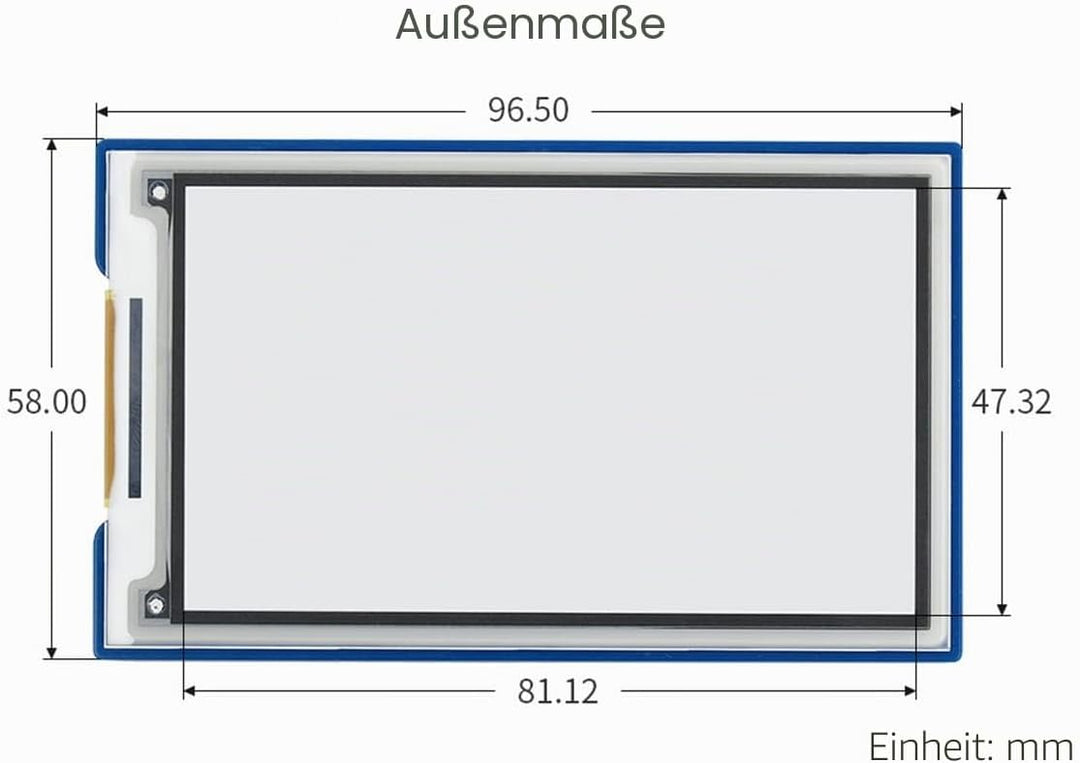Waveshare 3.7inch E-Paper E-Ink Display HAT for Raspberry Pi with 480×280 Pixels Black/White 4 Grey