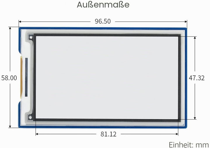 Waveshare 3.7inch E-Paper E-Ink Display HAT for Raspberry Pi with 480×280 Pixels Black/White 4 Grey