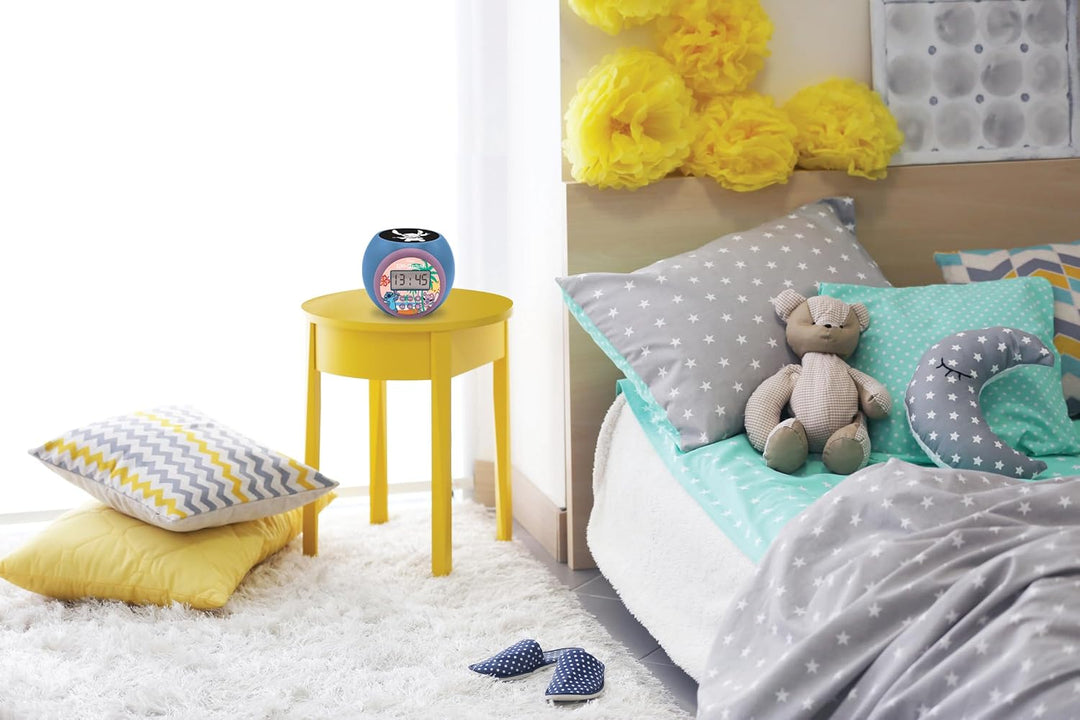 Lexibook, Disney Stitch, Projektionswecker mit Schlummerfunktion und Alarmfunktion, Nachtlicht mit T