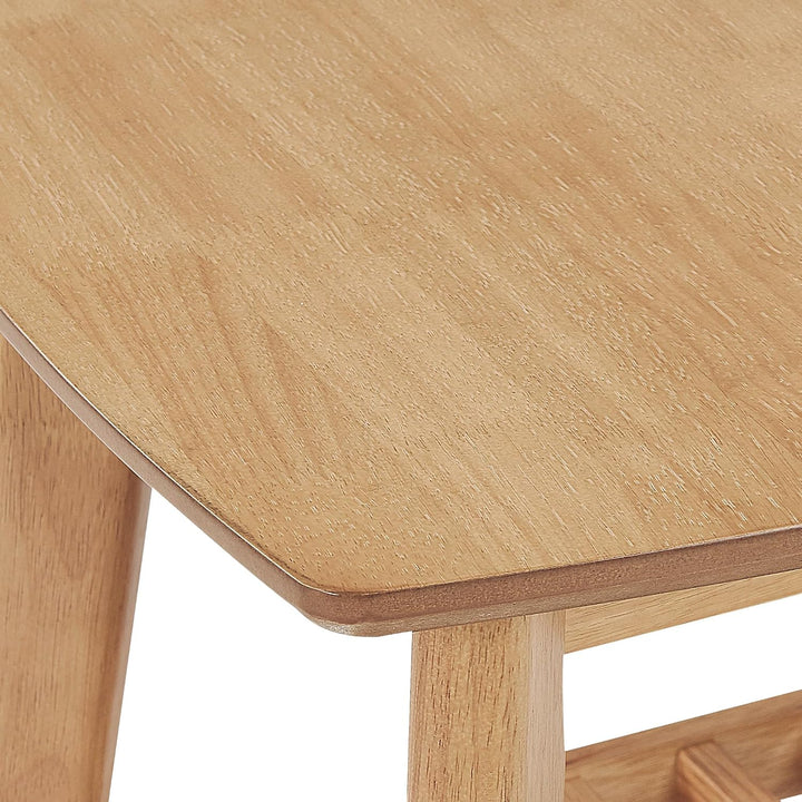 Beistelltisch mit Ablage Lamellen-Optik quadratisch heller Holzfarbton Tulare