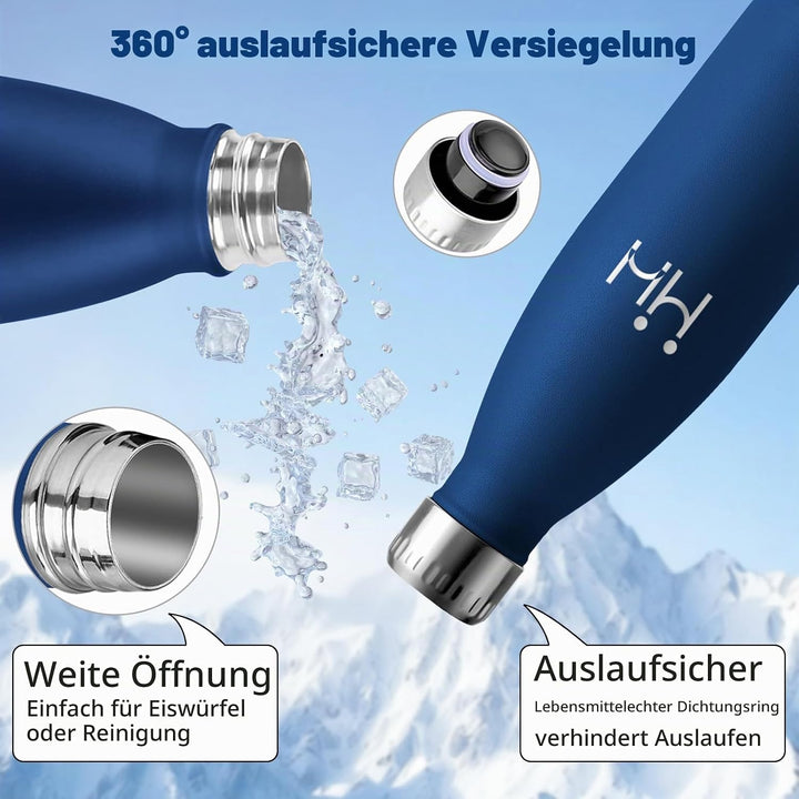 HoneyHolly Trinkflasche Edelstahl - 750ml - Thermosflasche, BPA-Frei, Trinkflaschen Sport - Auslaufs