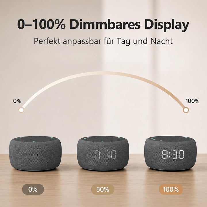 Buffbee Digitaler Radiowecker für das Schlafzimmer - 7-farbiges Nachtlicht, High-Fidelity-Klangquali