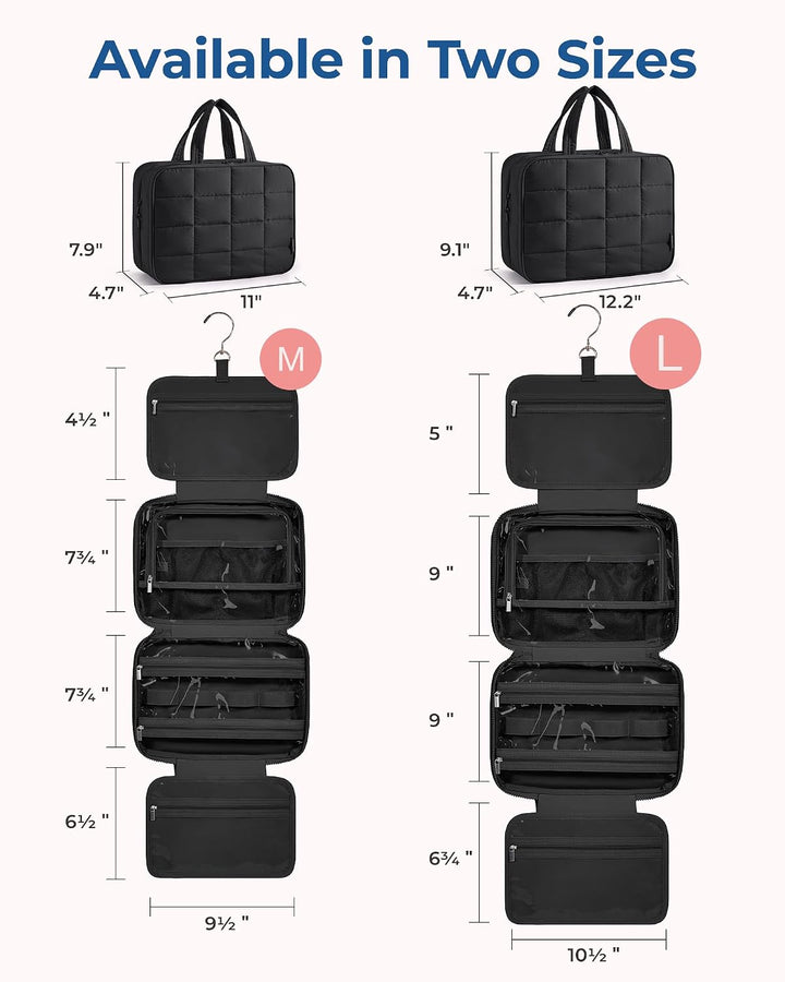 BAGSMART Kulturbeutel zum Aufhängen, Kulturtasche für Damen, Kosmetiktasche Gross, Toilettentasche D