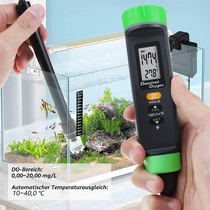 Digital Aufgelöst Sauerstoff Stifttyp Lang Kabel DO Meter ATC Wasser Qualität Prüfer mit Selbst Schw
