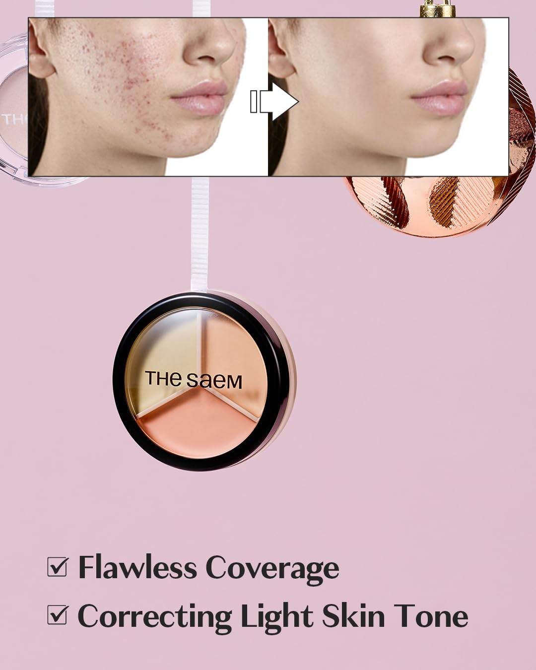 THESAEM Cover Perfection Triple Pot Concealer 03 Correct Up Beige – für helle bis sehr helle Hauttön