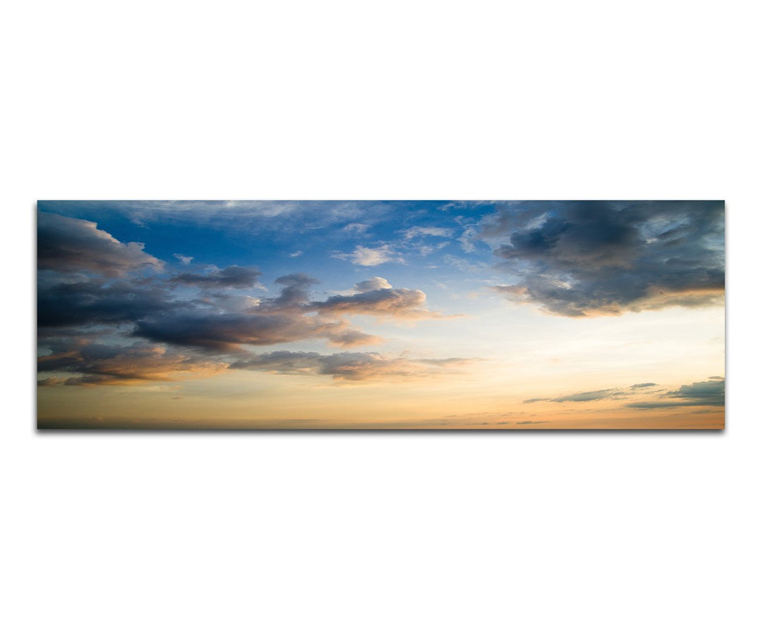 Paul Sinus Art Panoramabild auf Leinwand und Keilrahmen 120x40cm Himmel Wolken Sonnenstrahlen