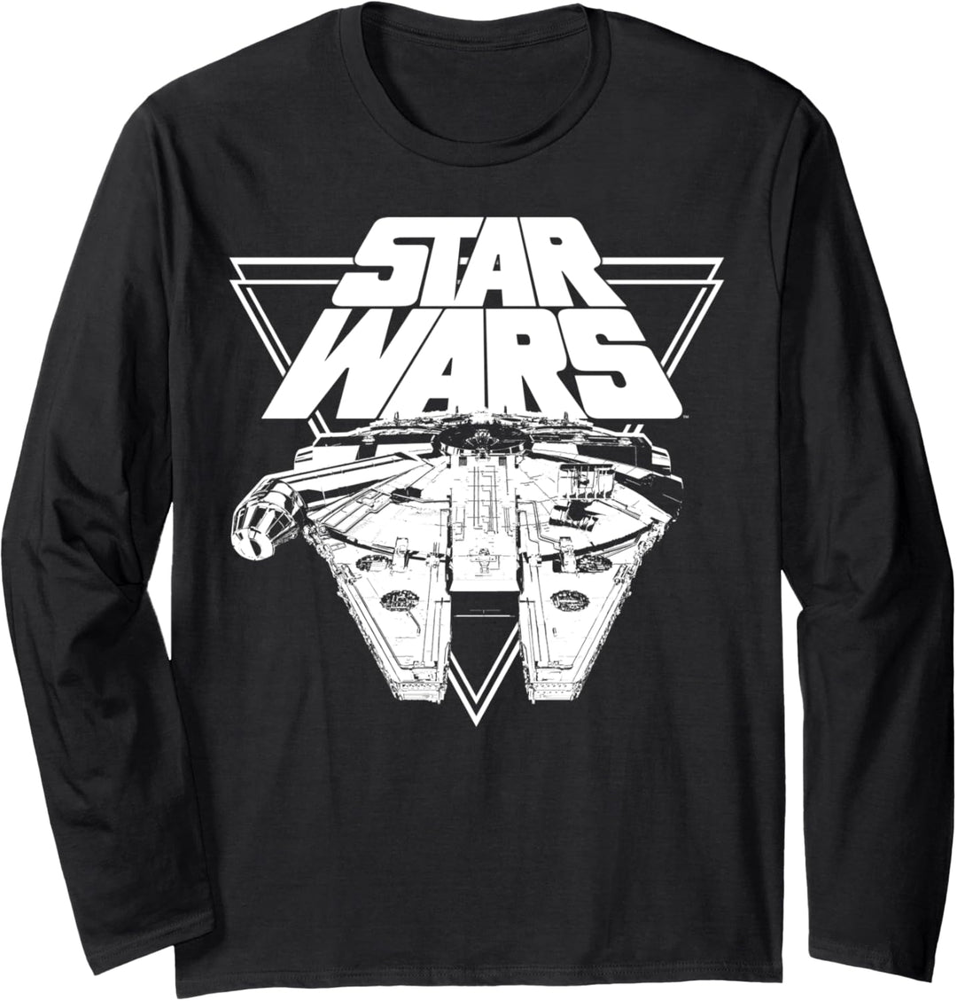 Star Wars The Last Jedi Millennium Falcon Triangle Poster Langarmshirt