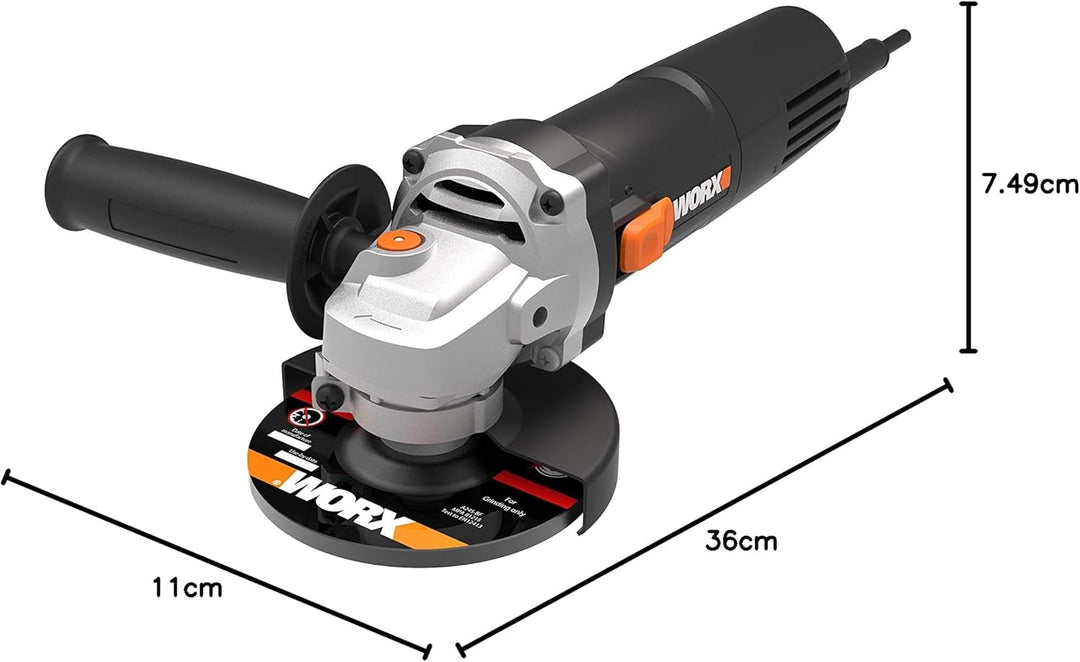 WORX WX718 Winkelschleifer 900W – Kompaktes Schleifgerät mit verstellbarem Griff & vibrationsfreiem