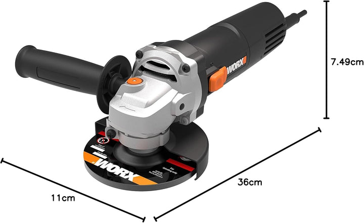 WORX WX718 Winkelschleifer 900W – Kompaktes Schleifgerät mit verstellbarem Griff & vibrationsfreiem